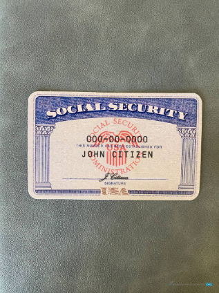 Download USA SSN photolook blue background FRONT Photoshop template